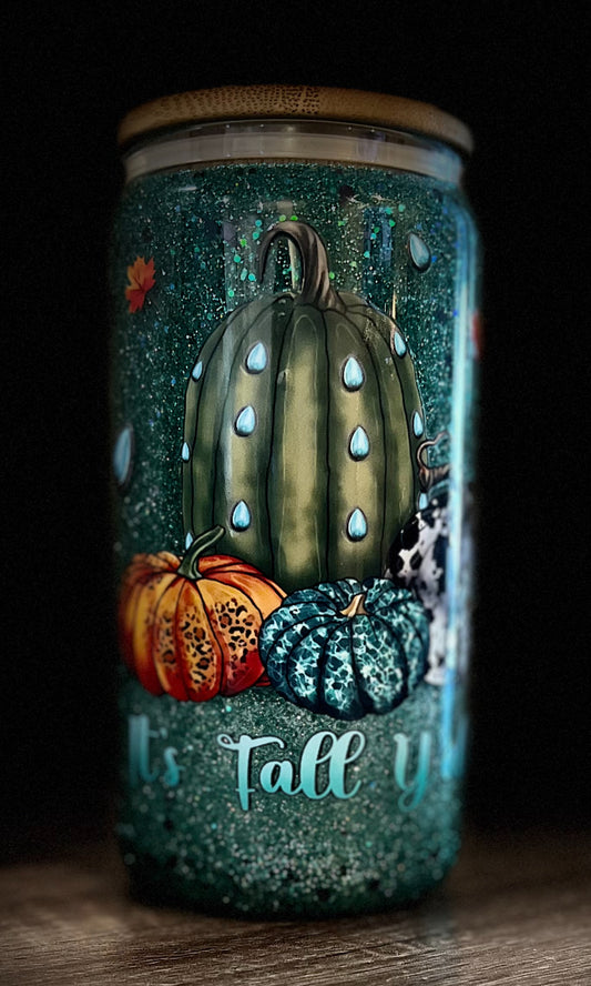 It's Fall Ya'll - Glass Snow Globe Tumbler