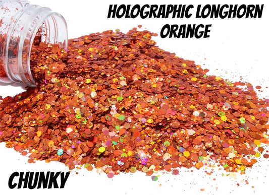 Chunky Glitter - Holograph Longhorn Orange