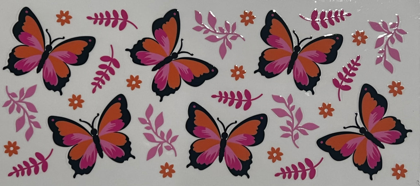 Orange and Pink Butterflies