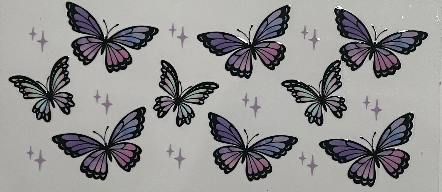 Multi Color Butterflies with Stars