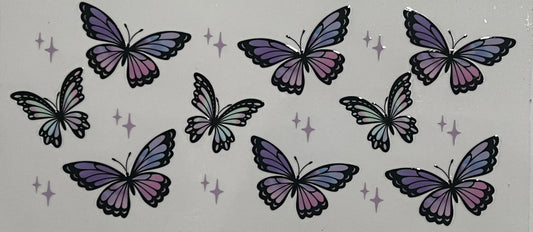 Multi Color Butterflies with Stars